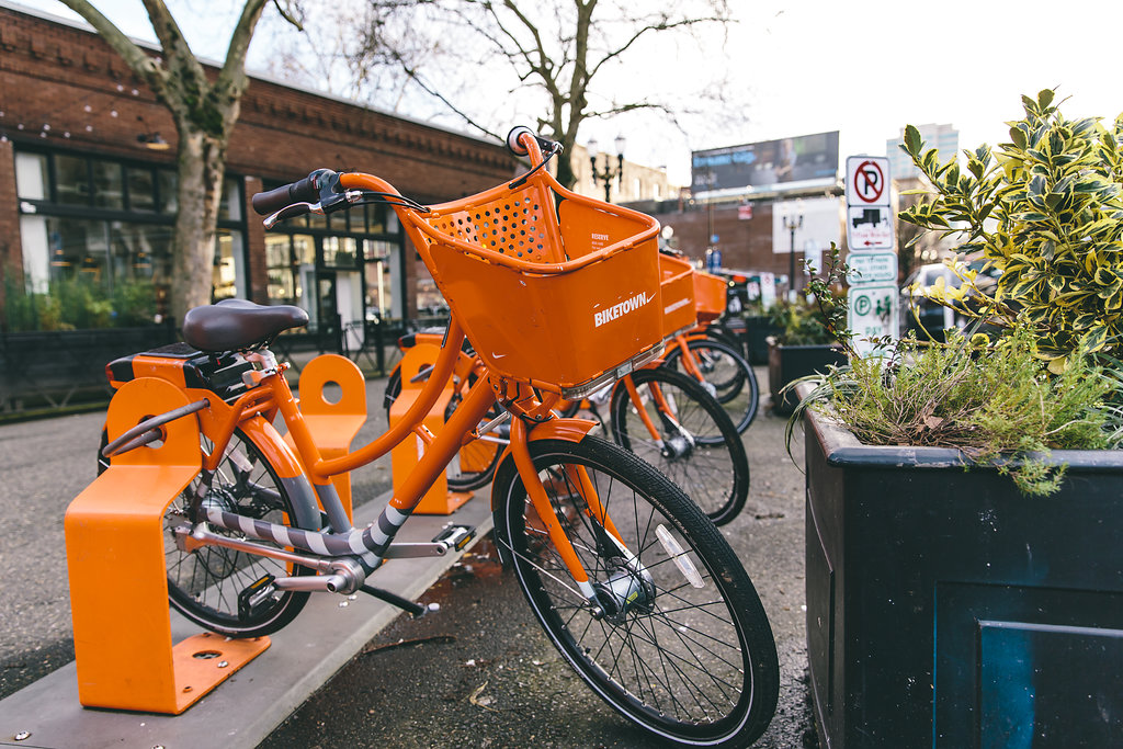 Orange bicycles