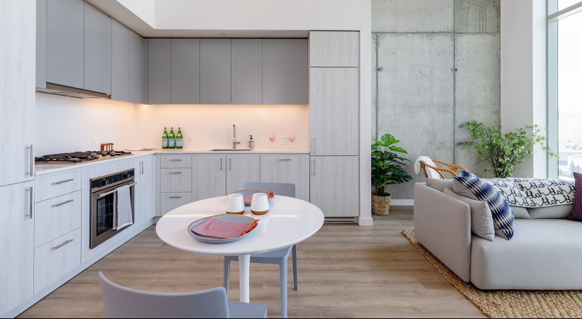 kitchen with under cabinet lighting