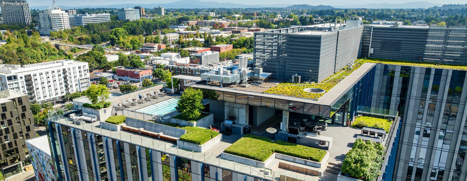 rooftop terrace rendering with pool