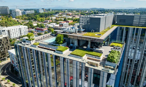 rooftop terrace rendering with pool